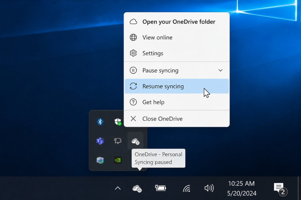 Sửa lỗi OneDrive không đồng bộ Windows 10 7