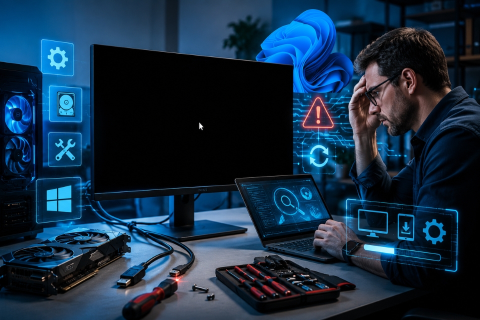 Sửa lỗi black screen after login Windows 11