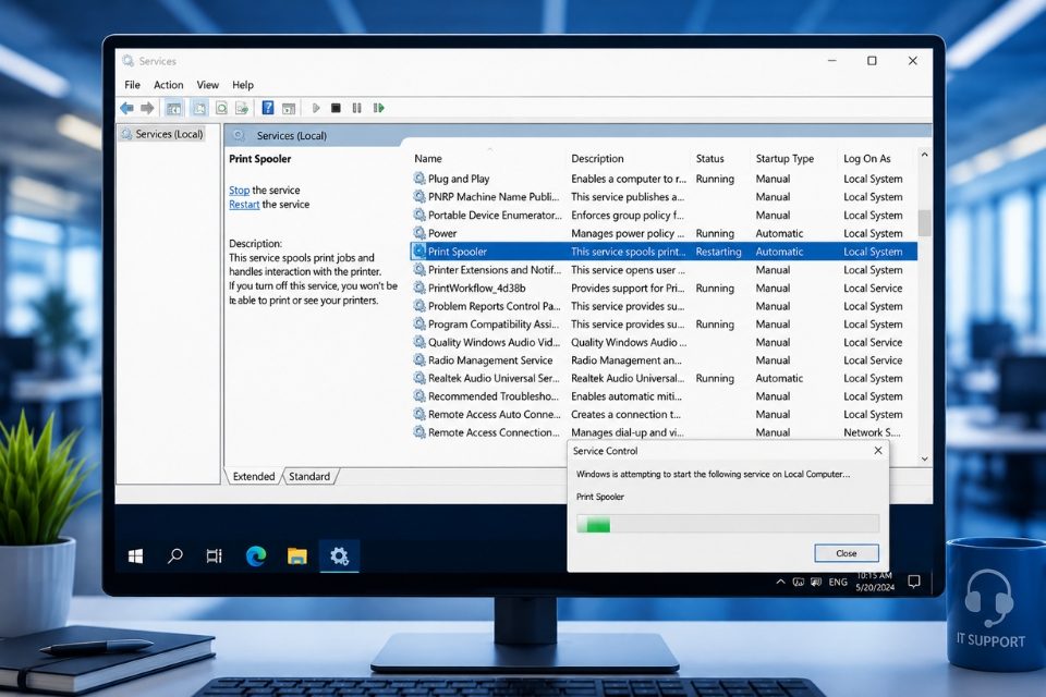 Sửa lỗi may in offline Windows 10 6