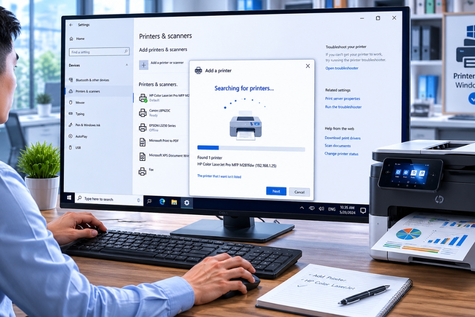 Sửa lỗi may in offline Windows 10 9