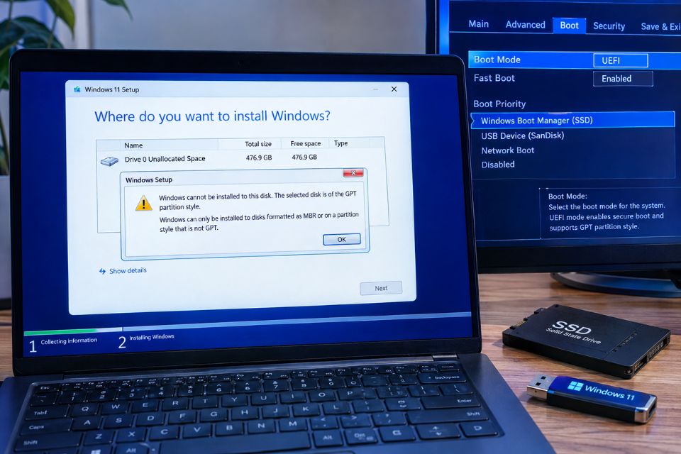 GPT hay MBR để cài Windows 11 8 GPT hay MBR để cài Windows 11 8