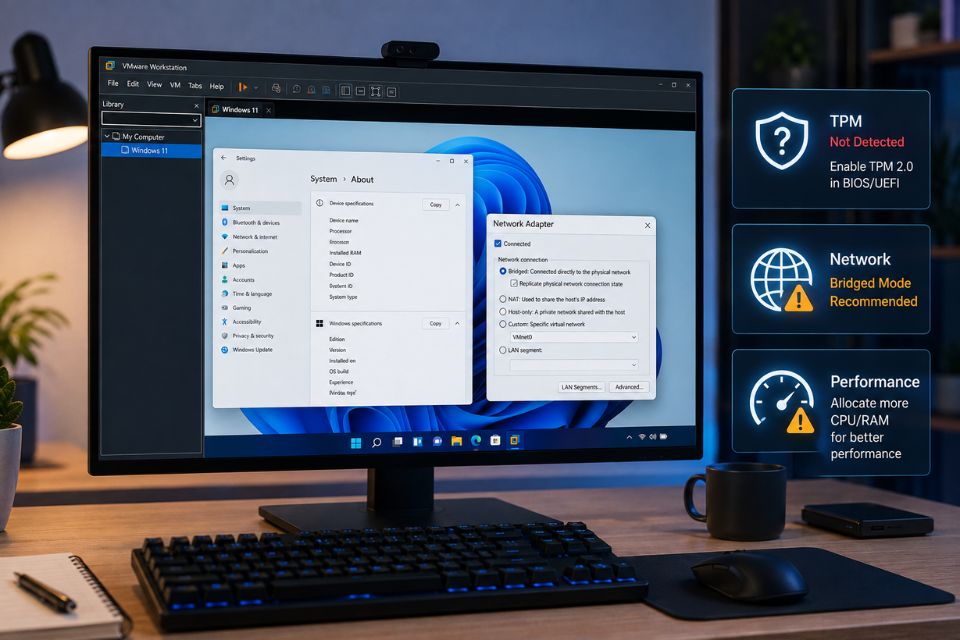 Hướng dẫn cài Windows 11 trên máy ảo VMware 10