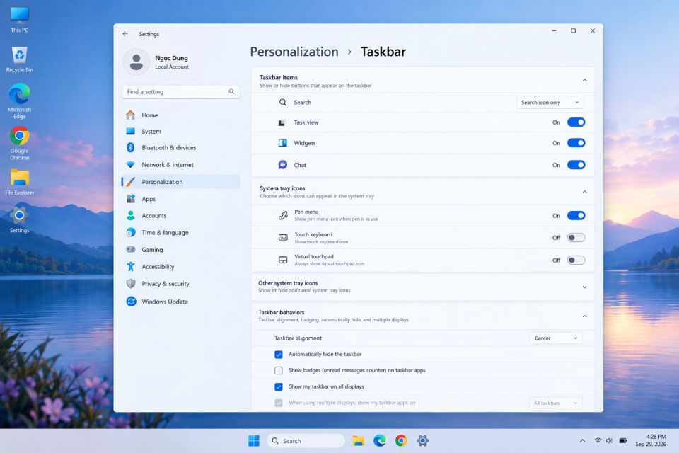 Cách cá nhân hóa giao diện Windows 11 đẹp mắt độc lạ 10