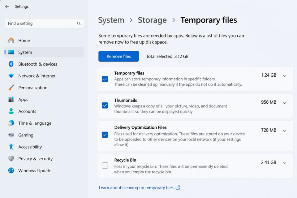 Cách dọn rác Windows 11 tăng dung lượng ổ C nhanh chóng 11