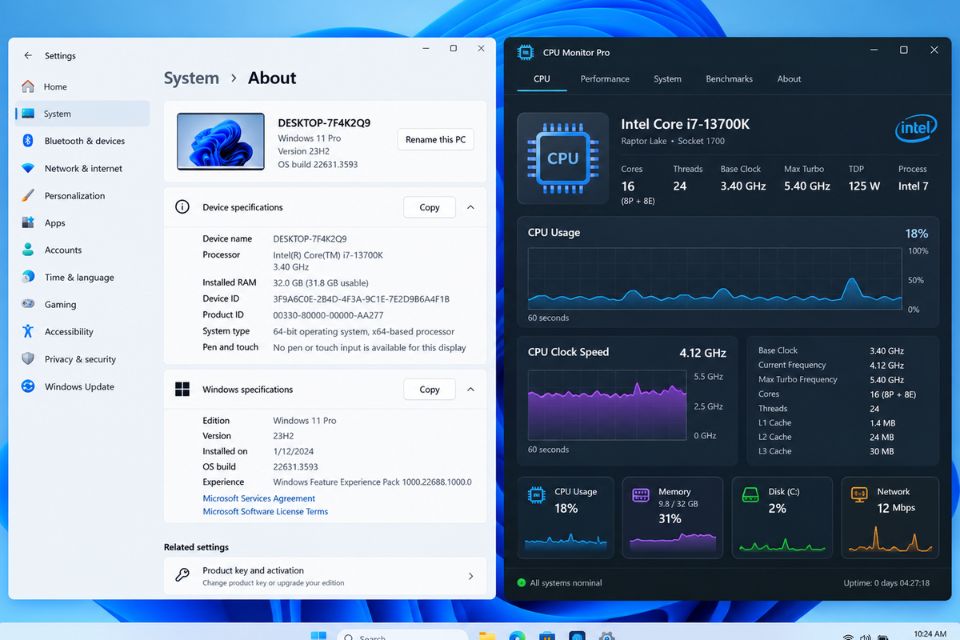 Cách ép xung CPU bằng phần mềm trên Windows 11 8