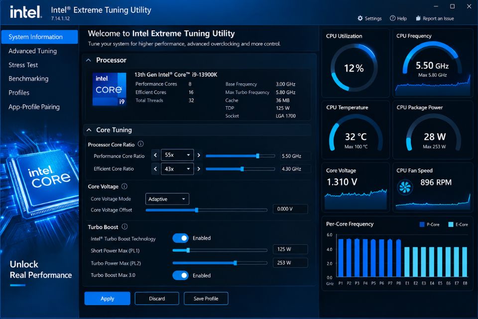Cách ép xung CPU bằng phần mềm trên Windows 11 10