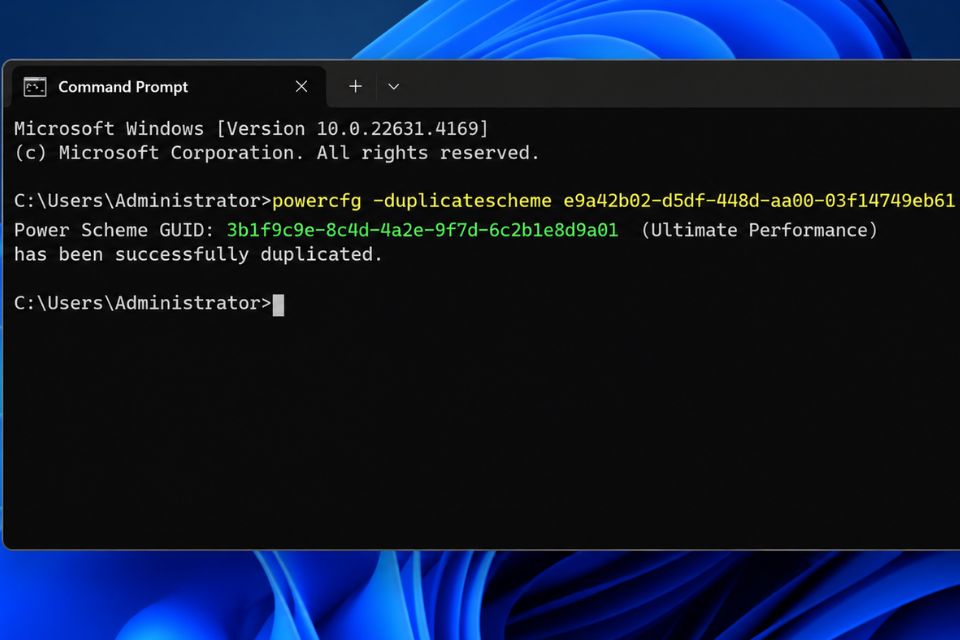 Cách mở Ultimate Performance Windows 11 bằng lệnh CMD nhanh chóng 9