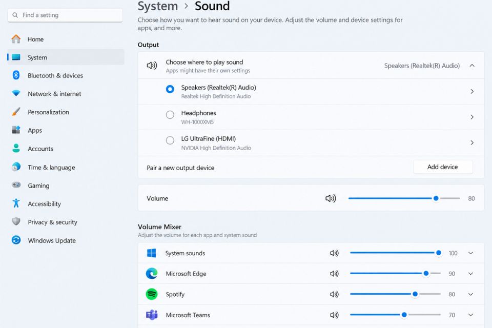 Cách sửa loa máy tính Windows 11 bị rè, tiếng bé 5