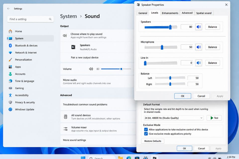 Cách sửa loa máy tính Windows 11 bị rè, tiếng bé 8