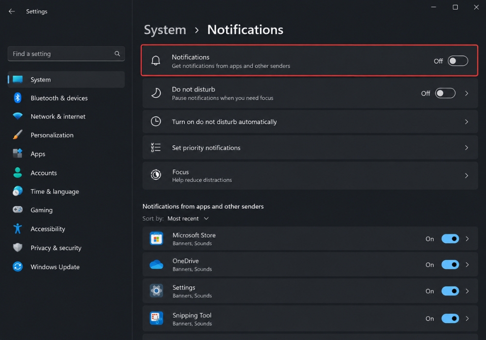 Cách tắt thông báo Notifications phiền phức trên Windows 11 nhanh chóng 6