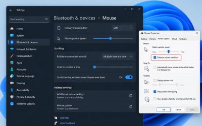 Cách tối ưu hóa chuột chơi game trên Windows 11: Tắt Enhance Pointer Precision