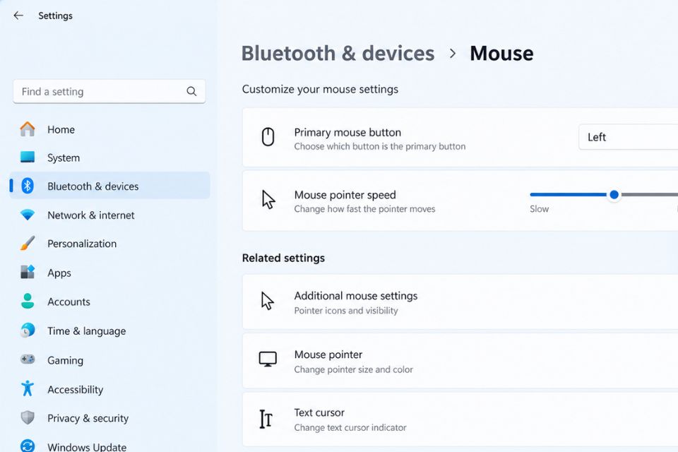 Cách tối ưu hóa chuột chơi game trên Windows 11: Tắt Enhance Pointer Precision 7 Cách tối ưu hóa chuột chơi game trên Windows 11: Tắt Enhance Pointer Precision 7