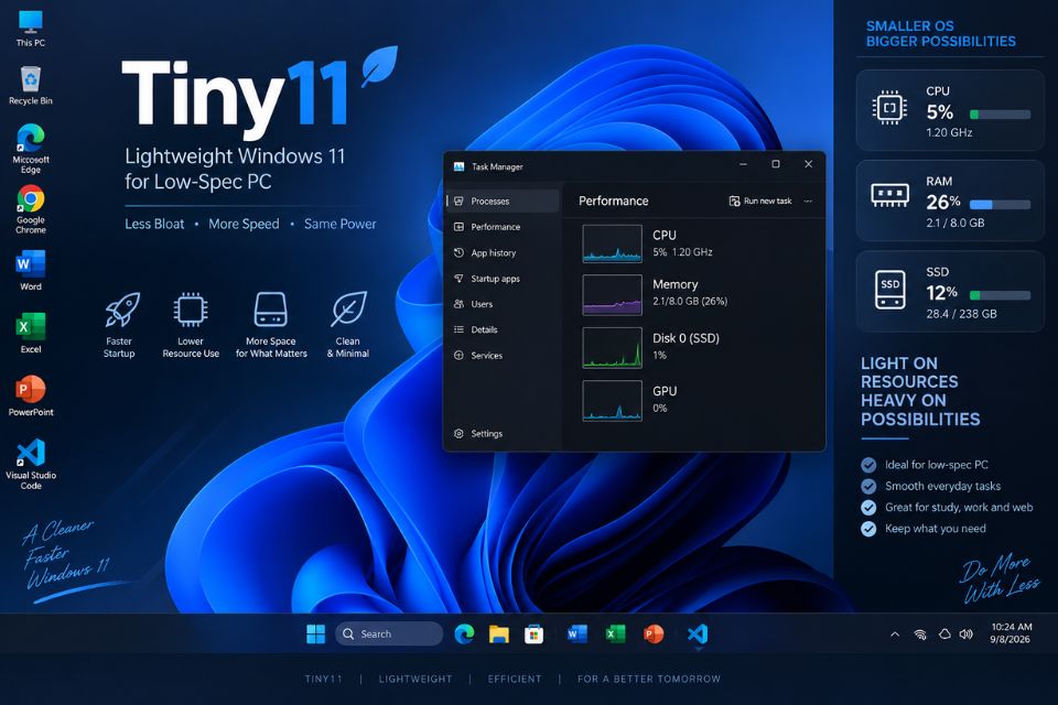 Đánh giá Tiny11 chơi game và làm việc có ổn định không? 6