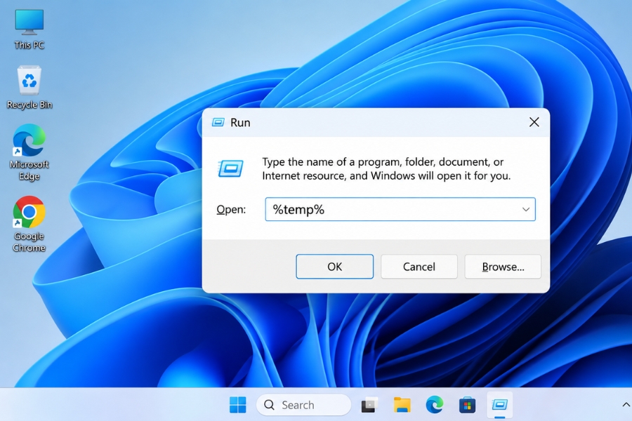 Dọn Rác Thư Mục Temp Win 11 Bằng Lệnh Run