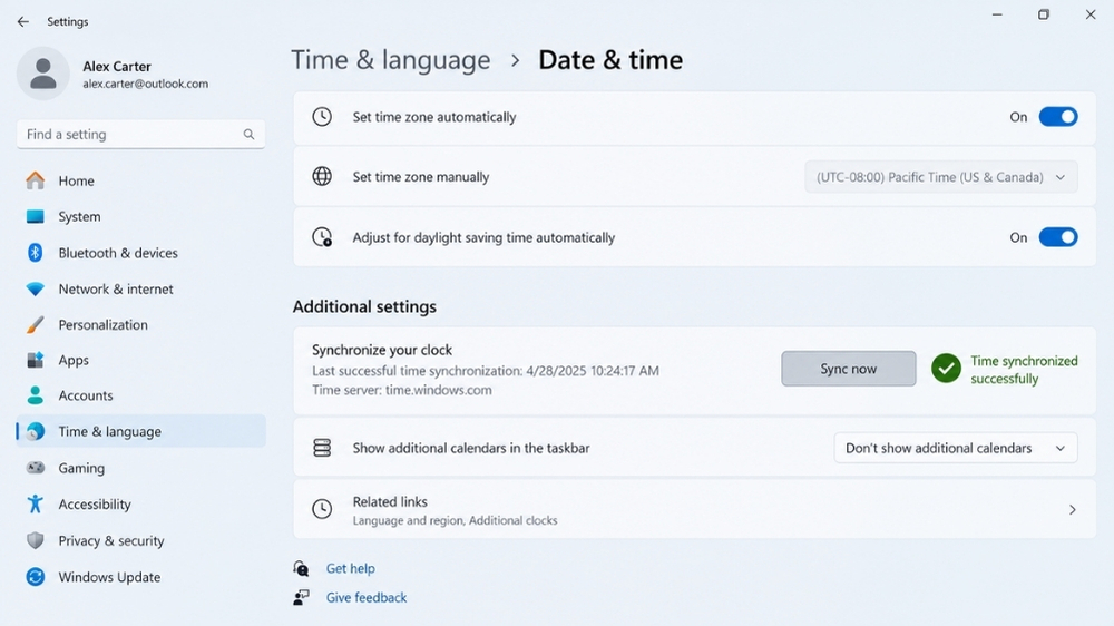 Đồng Bộ Lại Thời Gian Windows 11 Chuẩn Múi Giờ Bangkok Hanoi Jakarta