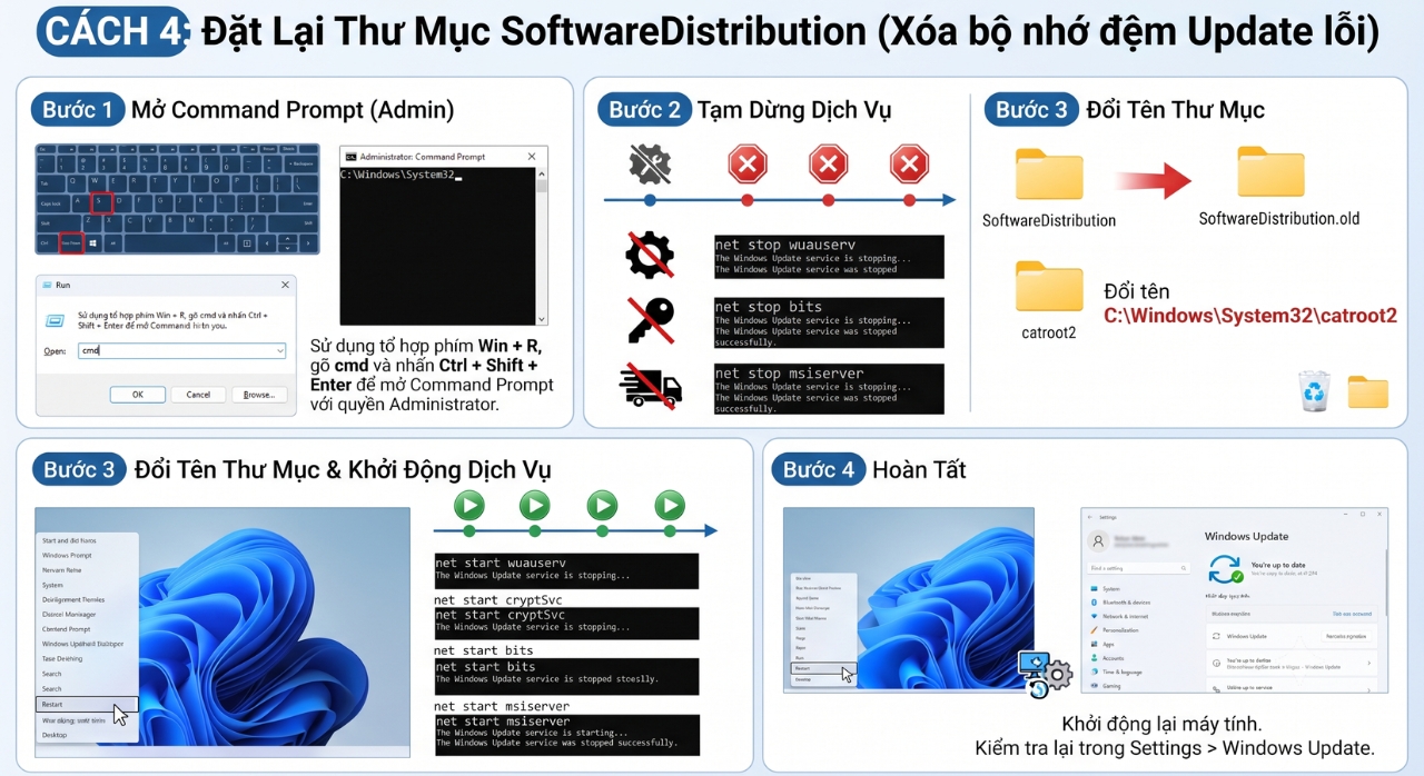 Hướng Dẫn Sửa Lỗi Dịch Vụ Windows Update Bị Tắt Hoặc Biến Mất Khỏi Services Trên Windows 11 8