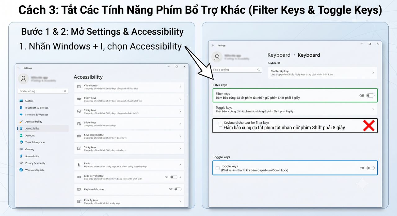 Hướng Dẫn Sửa Lỗi Kẹt Phím Ảo (Shift, Ctrl, Alt) Và Tắt Sticky Keys Trên Windows 11 7