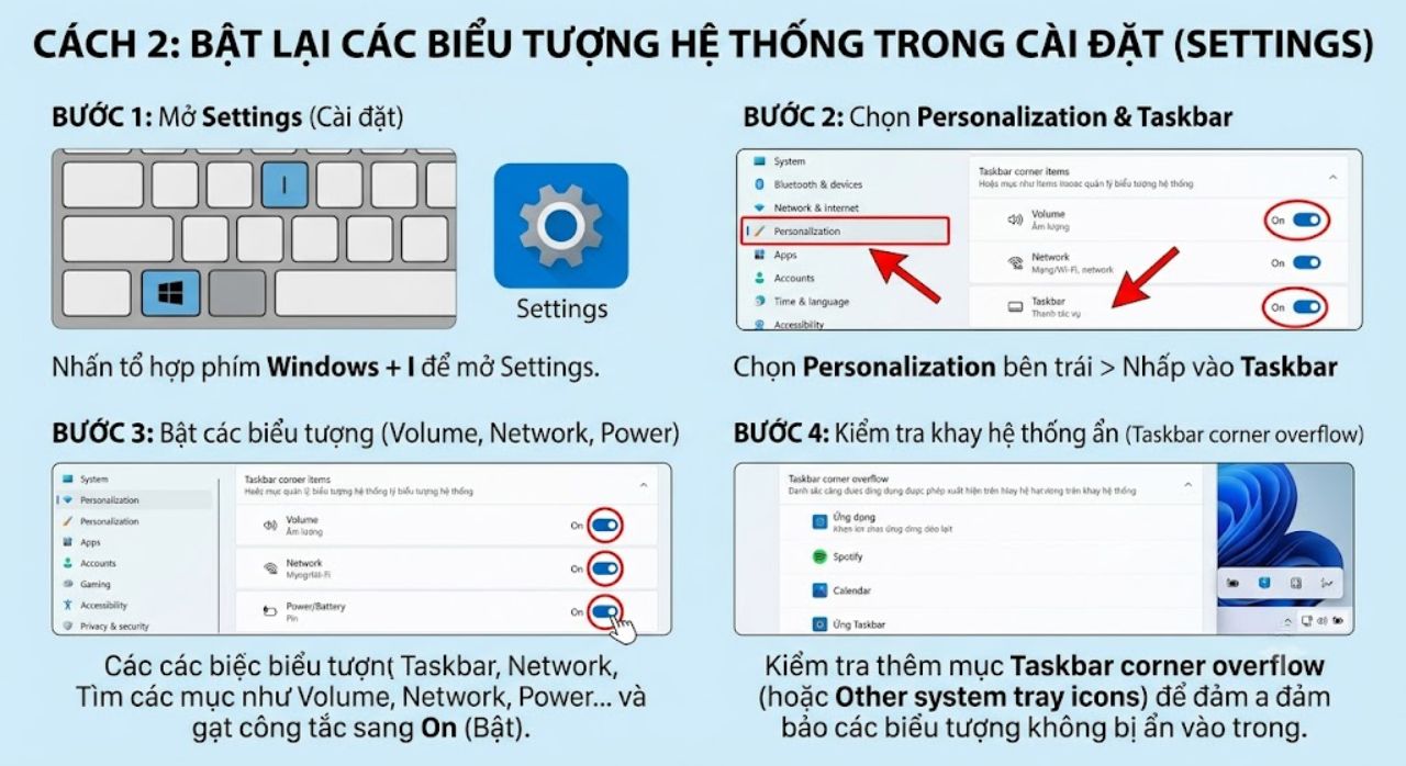 Hướng Dẫn Sửa Lỗi Mất Biểu Tượng Pin, Loa, Wi-Fi Ở Góc Màn Hình Taskbar Trên Windows 11 5