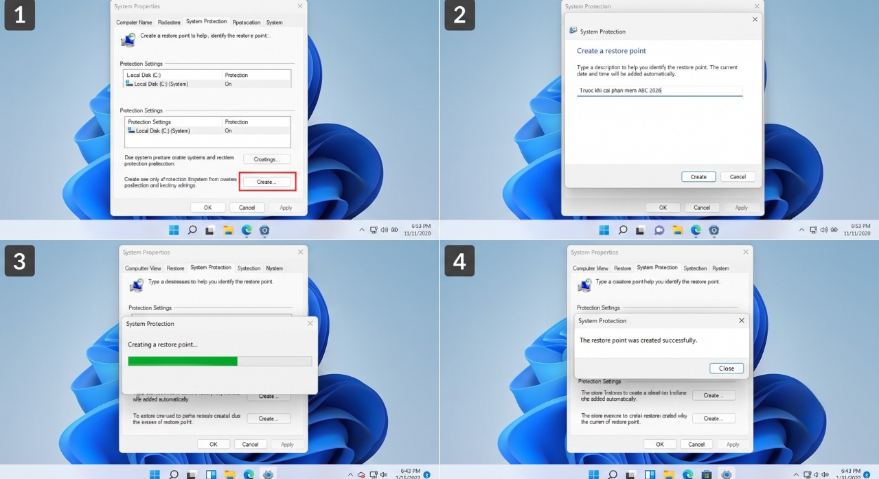 Hướng Dẫn Tạo Điểm Khôi Phục Hệ Thống (System Restore Point) Trên Windows 11 5