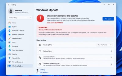 Khắc Phục Mã Lỗi Cập Nhật Win 11 Phổ Biến 0x800f081f