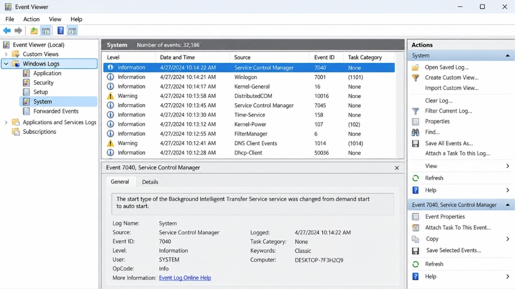 Kiểm Tra Log Lỗi Hệ Thống Bằng Event Viewer Win 11 Tìm Nguyên Nhân Crash