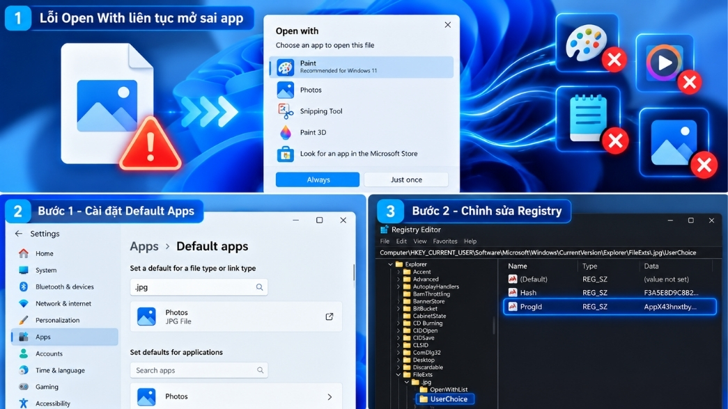 Sửa Lỗi Open With Liên Tục Mở Sai App Trên Windows 11 Reset Lại