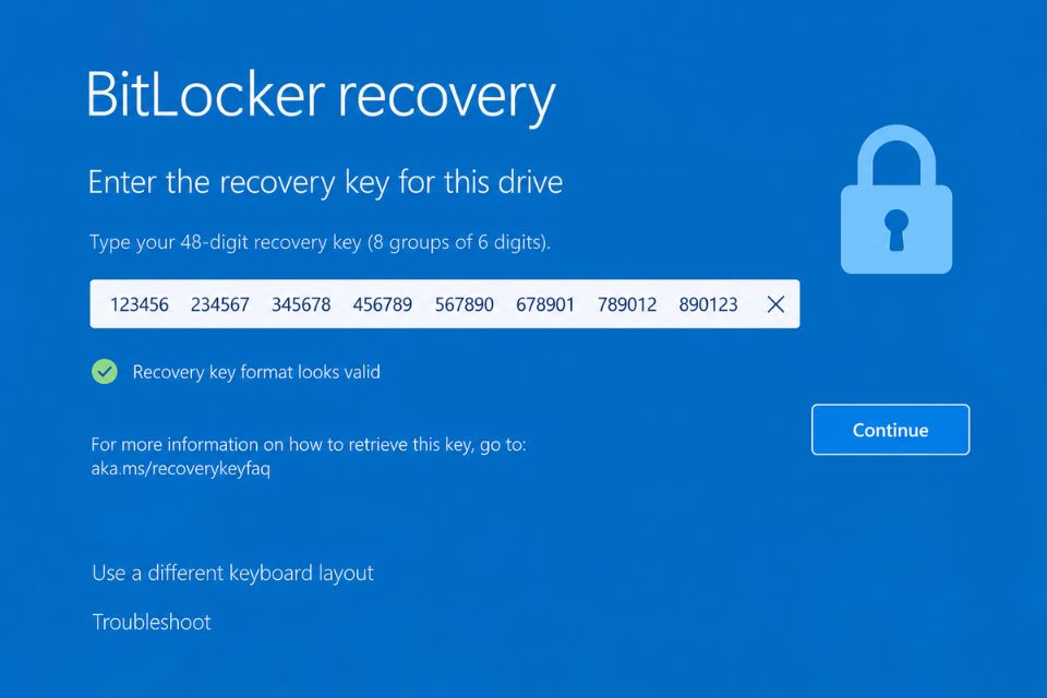 Sửa lỗi Windows 11 bắt nhập Recovery Key BitLocker khi khởi động 10