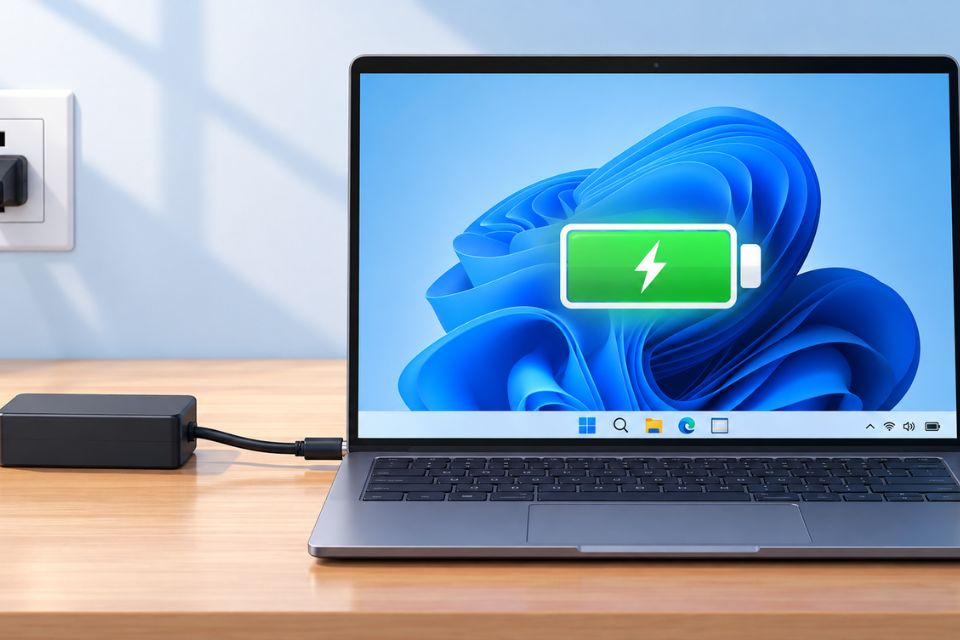 Sửa lỗi pin laptop báo Plugged In Not Charging Windows 11 8
