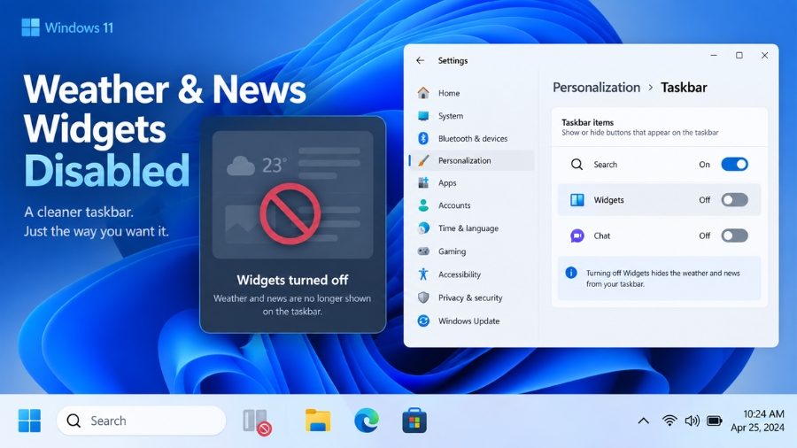 Tắt Các Widget Tin Tức Thời Tiết Trên Taskbar Win 11