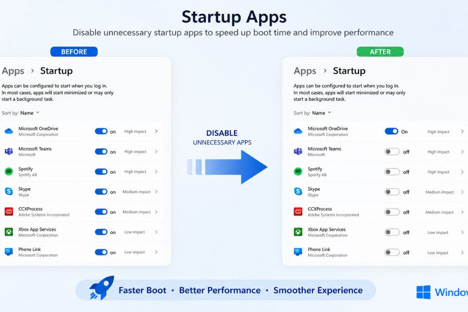 Tắt Startup Apps trên Windows 11 giúp giảm thời gian khởi động máy 10