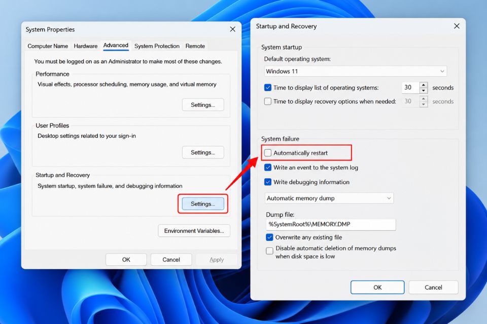 Windows 11 tự động reset khởi động lại máy khi chơi game 12