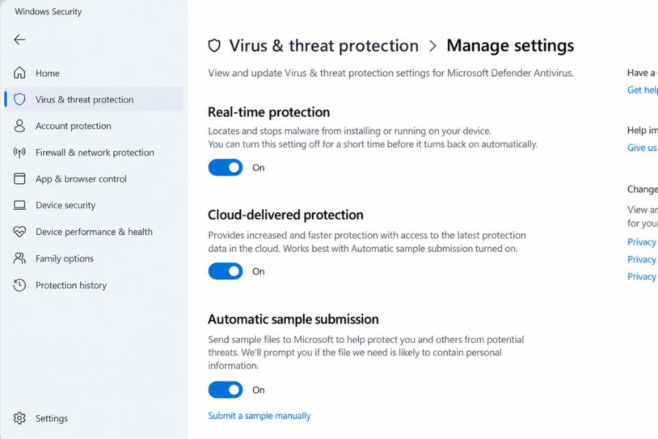 Windows Defender Windows 11 bị tắt không bật lại được 8