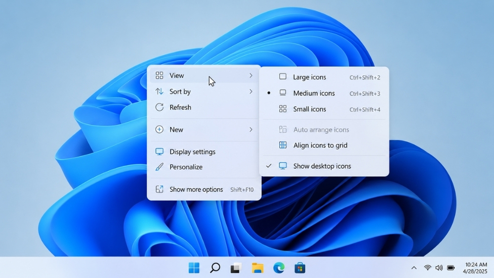 Cách Chỉnh Kích Thước Icon Biểu Tượng Màn Hình Desktop Win 11 Lớn Nhỏ