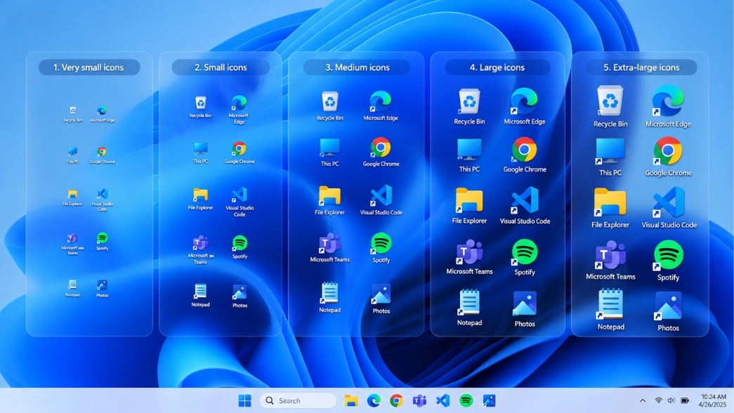 Cách Chỉnh Kích Thước Icon Biểu Tượng Màn Hình Desktop Win 11 Lớn Nhỏ