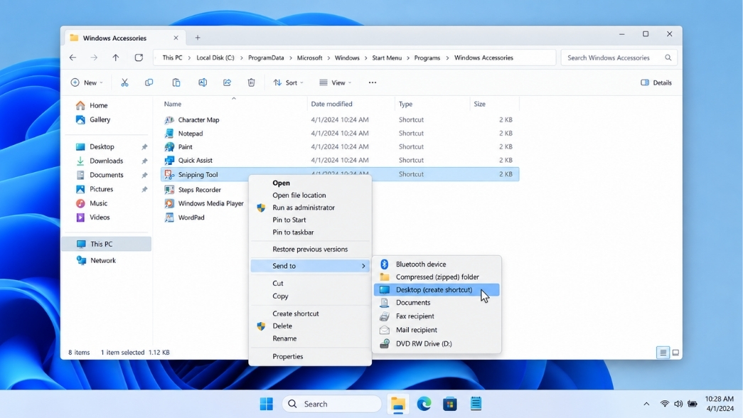 Cách Đưa Các Ứng Dụng Ra Màn Hình Chính Desktop Win 11