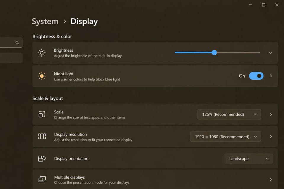 Cách bật chế độ ban đêm Night Light giảm ánh sáng xanh trên Windows 11 5