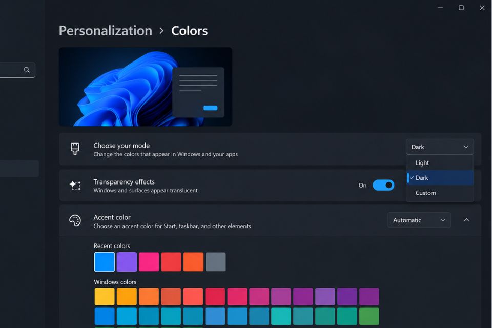 Cách bật chế độ tối Dark Mode toàn diện trên Windows 11 bảo vệ mắt 6