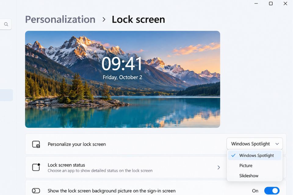 Cách thay đổi hình nền màn hình khóa Lock Screen Windows 11 liên tục tự động 8