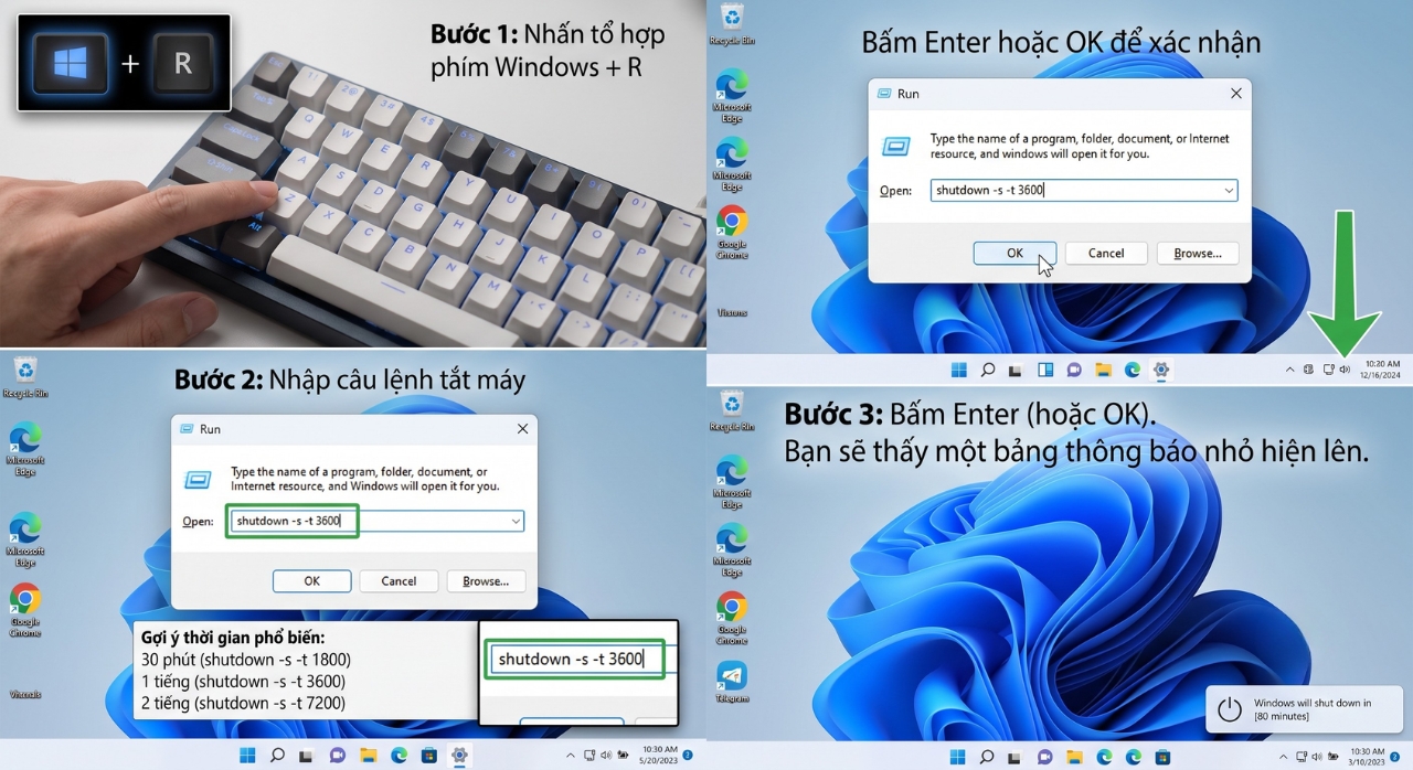 Hướng Dẫn Cách Hẹn Giờ Tắt Máy Tính Tự Động Trên Windows 11 Bằng Lệnh Run Và Tạo Shortcut Nhanh 3