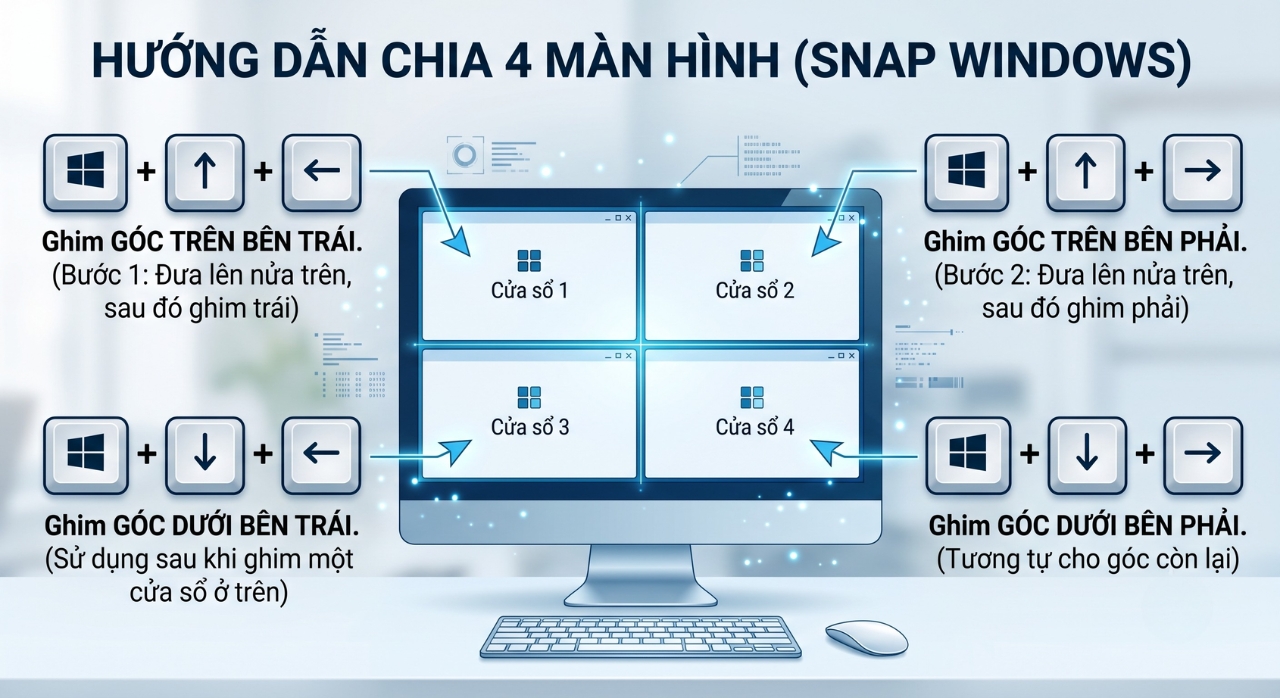 Hướng Dẫn Sử Dụng Phím Tắt Chia Đôi Và Chia 4 Màn Hình (Snap Layouts) Trên Windows 11 5