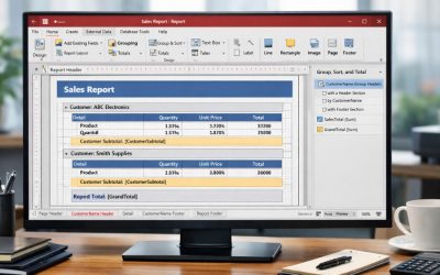 Cách Thực Hiện Report Nhóm & Tổng Access 2019